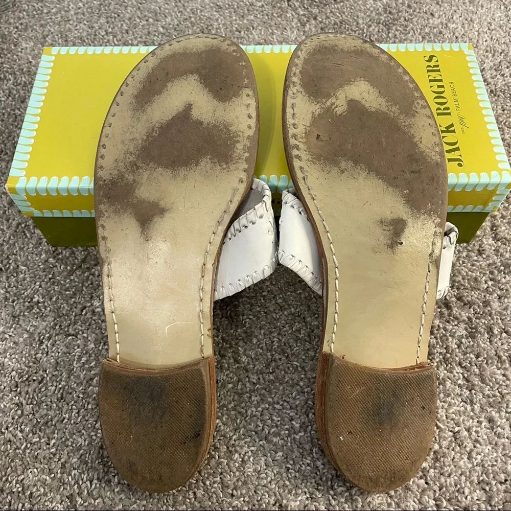 Jack Rogers “Jacks Flat Sandal” White Size 10M - Picture 4 of 5